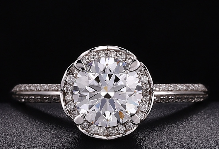 Cultured Diamond Ring, Elegant Diamond Engagement Ring, Non-Tarnishing 18K Gold Lab-Grown Diamond Ring