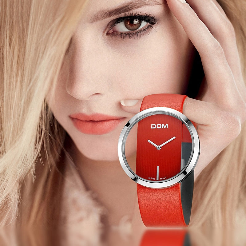 DOM fashion Women Watches Luxury Women Bracelet Quartz twatch for women Quartz Watch wristwatch girl waterproofk genuine leather