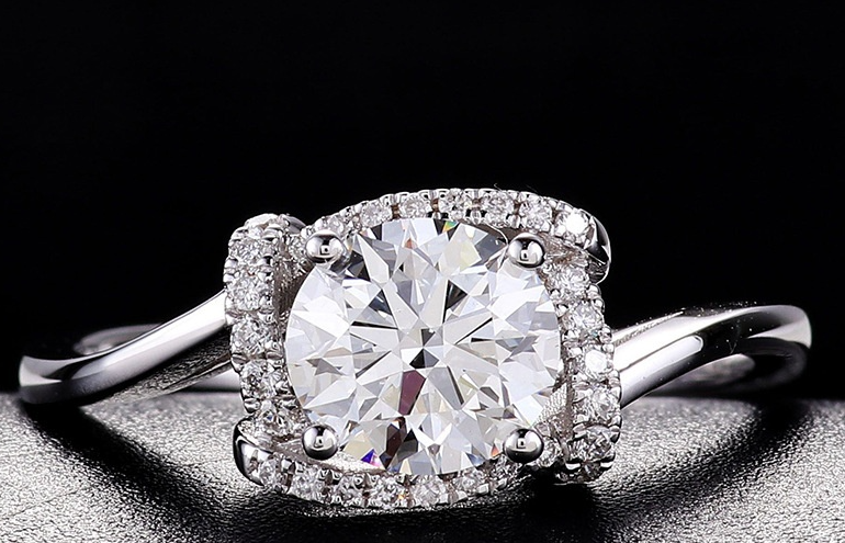 Cultured Diamond Ring, Elegant Diamond Engagement Ring, Non-Tarnishing 18K Gold Lab-Grown Diamond Ring