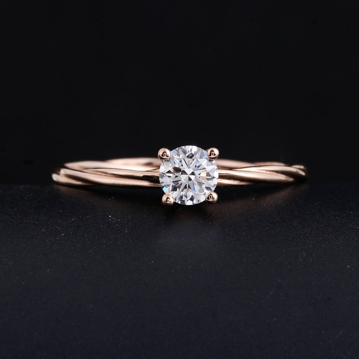 Cultured Diamond Ring, Elegant Diamond Engagement Ring, Non-Tarnishing 18K Gold Lab-Grown Diamond Ring
