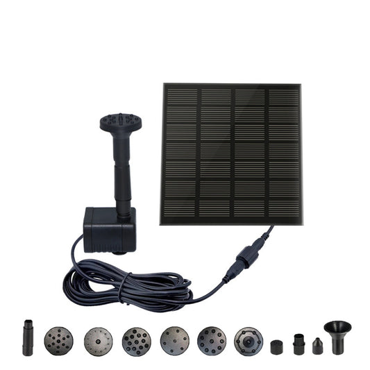 Solar-Powered Mini Fountain Pump – 200L/H Brushless Pump with 4 Spray Nozzles for Garden, Pond & Fish Tank