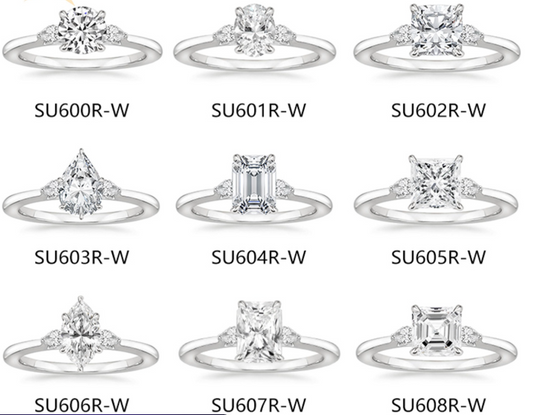 Fashion Luxury Three-Stone Diamond Ring 1 Carat Wedding Ring S925 Sterling Silver Plated 18K Gold Lab-Grown Diamond Ring for Women